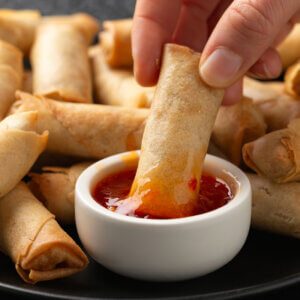 Spring rolls with sweet chilli dip
